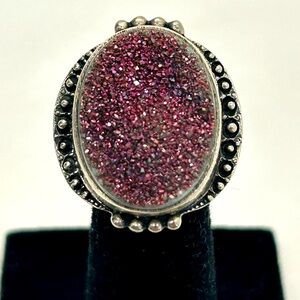 Nicky Butler Sterling Purple Druzy Ring      Sz 8